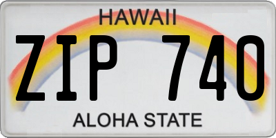 HI license plate ZIP740