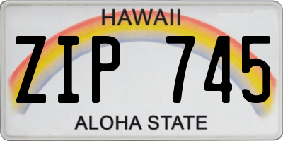 HI license plate ZIP745