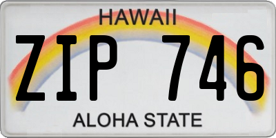 HI license plate ZIP746
