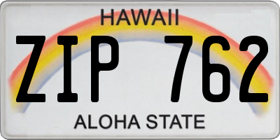 HI license plate ZIP762