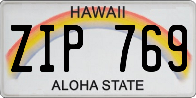 HI license plate ZIP769
