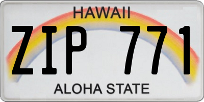 HI license plate ZIP771