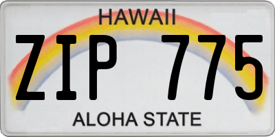 HI license plate ZIP775