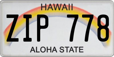 HI license plate ZIP778