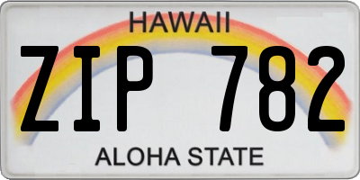HI license plate ZIP782
