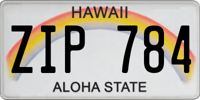 HI license plate ZIP784