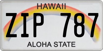 HI license plate ZIP787