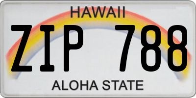 HI license plate ZIP788