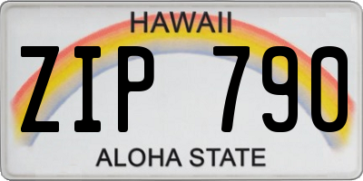 HI license plate ZIP790