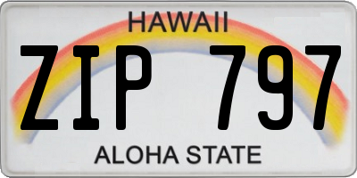 HI license plate ZIP797