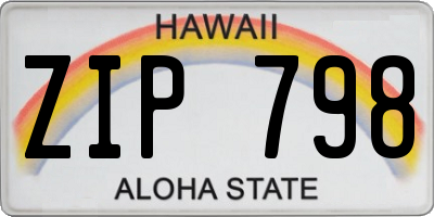 HI license plate ZIP798