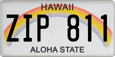 HI license plate ZIP811