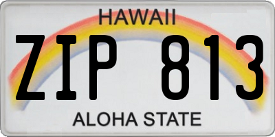 HI license plate ZIP813