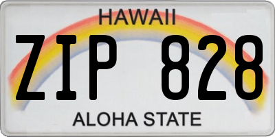 HI license plate ZIP828