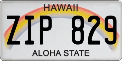 HI license plate ZIP829