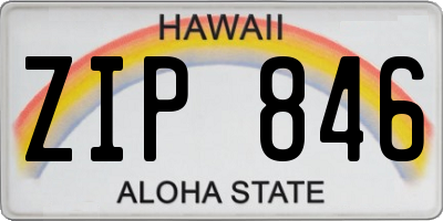 HI license plate ZIP846