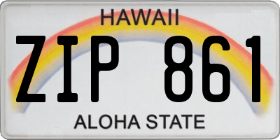 HI license plate ZIP861