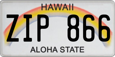 HI license plate ZIP866