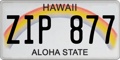 HI license plate ZIP877