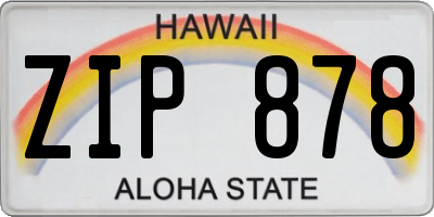 HI license plate ZIP878