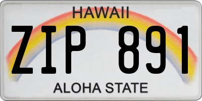HI license plate ZIP891