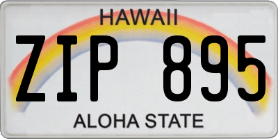 HI license plate ZIP895