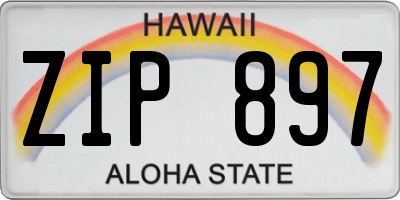 HI license plate ZIP897