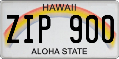 HI license plate ZIP900