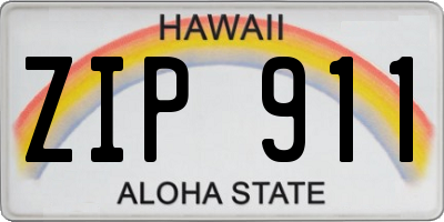 HI license plate ZIP911