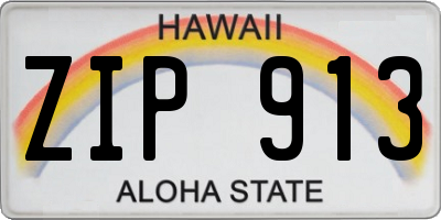 HI license plate ZIP913