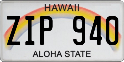 HI license plate ZIP940