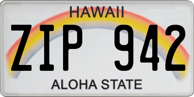HI license plate ZIP942