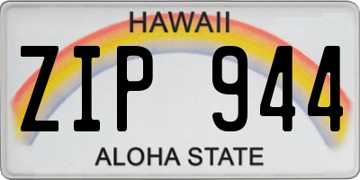 HI license plate ZIP944