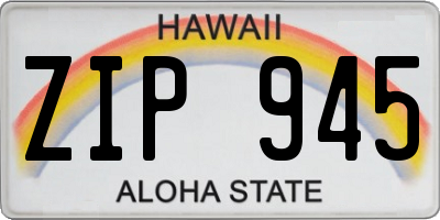 HI license plate ZIP945