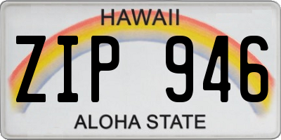 HI license plate ZIP946