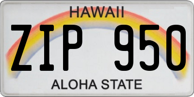 HI license plate ZIP950