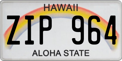 HI license plate ZIP964