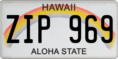 HI license plate ZIP969