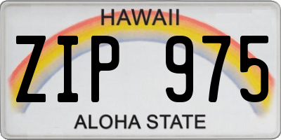 HI license plate ZIP975