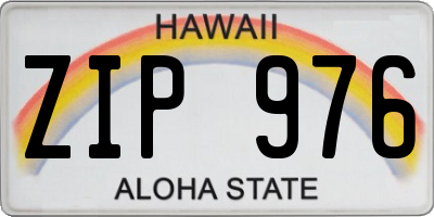 HI license plate ZIP976