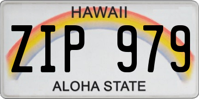 HI license plate ZIP979