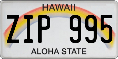 HI license plate ZIP995
