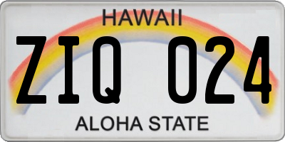 HI license plate ZIQ024