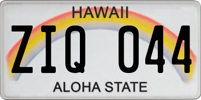 HI license plate ZIQ044