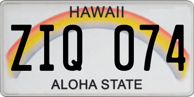 HI license plate ZIQ074