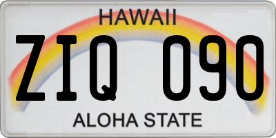 HI license plate ZIQ090