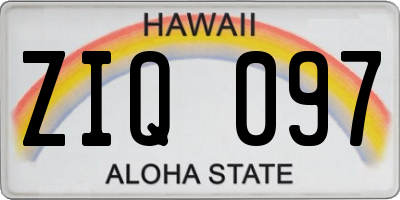 HI license plate ZIQ097