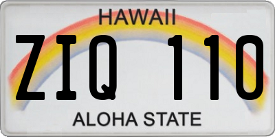 HI license plate ZIQ110