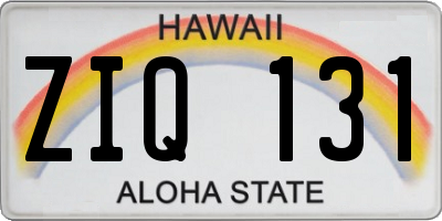 HI license plate ZIQ131