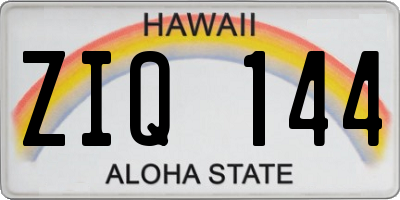 HI license plate ZIQ144